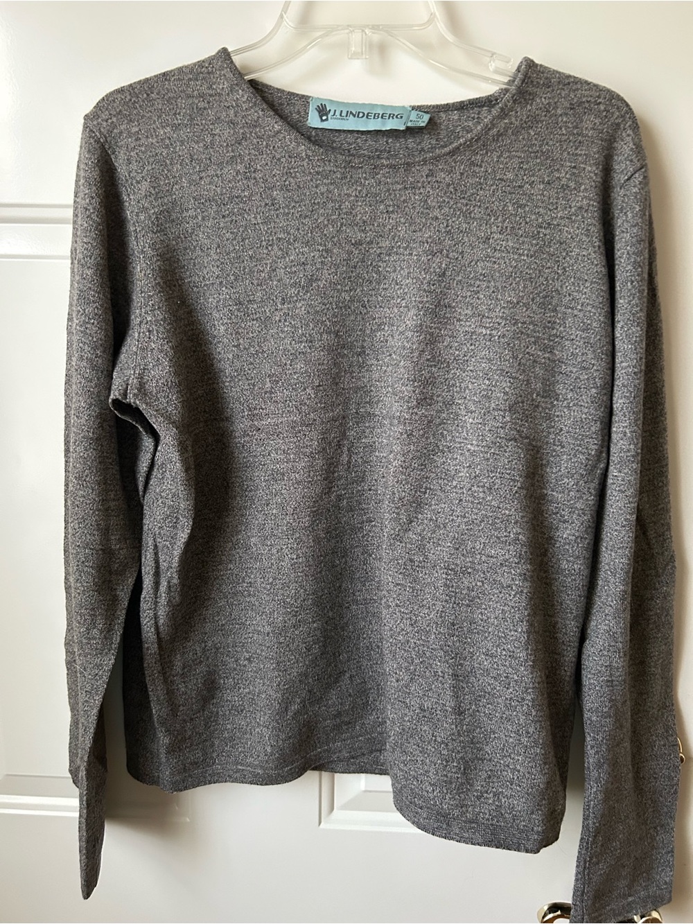 J. Lindeberg Gray wool cashmere blend Crewneck Sweater